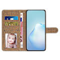 Miniatyrbillede 2 af 5: For iPhone 16e Wallet Case Line Præget Hud-Touch Læder Flip Telefon Cover Multicolor Rose Gold