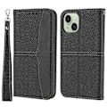 Miniatyrbild 1 av 5: För iPhone 15 Plus Fodral Splitsad PU Läder Ställ Plånboksfodral med Rem Multicolor Style F