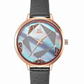 Miniatyrbillede 2 af 2: Dame Multicolor Armbåndsur Læderrem