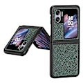 Miniatyrbillede 1 af 5: Til Oppo Find N2 Flip 5G Folde Telefon Cover Kryds Tekstur Gummibelagt PU Læder Belagt PC Cover Multicolor Style A