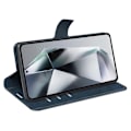 Miniatyrbillede 3 af 5: Til Samsung Galaxy S25 Ultra Stand Case Anti-Scratch Kalvetekstur Læder Telefon Cover Multicolor Style E
