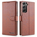 Miniatyrbillede 1 af 5: AZNS Dobbeltsidet Magnetisk Lås Pung PU Læder Stand Case til Samsung Galaxy S21 4G/5G Multicolor Style A