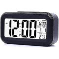 Miniatyrbillede 1 af 2: Digitalt Vækkeur, 12/24 timers Sengelampe Med LCD-baggrundsbelyst Display, Ur Med Datokalender Temperatur Til Soveværelse Hjem