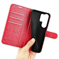 Miniatyrbillede 4 af 5: Til Samsung Galaxy S25 Ultra Case Litchi Tekstur Stødsikker Læder Wallet Telefon Cover Multicolor Style D