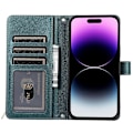 Pikkukuva 2 / 5: iPhone 14 Pro Max Lompakkokotelo Folio PU Nahkainen Jalustallinen Rhombus Puhelinkuori Rannekkeella Multicolor Style B
