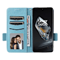 Miniatyrbild 2 av 5: För OnePlus Ace 3 5G/12R 5G Mobilskal Läder Litchi Textur Skydd med Handledsrem Multicolor Baby Blue