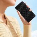 Miniatyrbild 4 av 5: Rhombus Stitching Line Shell För Iphone 15, läderfodral Case Cover Black