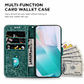 Miniatyrbild 3 av 5: För Samsung Galaxy A14 5g Pu cover Mönstertryckt Stativ Plånbok Skyddande phone case Green