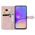 Miniatyrbillede 2 af 5: Til Samsung Galaxy A06 Etui Mandala Præget Design Læder Wallet Telefon Cover - Grå Multicolor Rose Gold