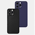 Miniatyrbilde 4 av 5: KZDOO Karbonfibertekstur bakdeksel i PP for iPhone 15 Pro Max Multicolor Titanium Grey
