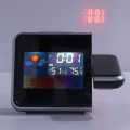 Miniatyrbild 2 av 5: Projektionsväckarklocka med väderstation Projektorklocka med temperaturfuktighet med display LED-bakgrundsbelysning för sovrum (svart)