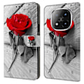 Pikkukuva 1 / 5: Xiaomi Redmi Note 14 Pro+ 5G -kotelo magneettilukolla, 3D-kuvioitu nahkalompakko puhelinkotelo Multicolor Rose