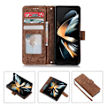 Pikkukuva 2 / 5: Samsung Galaxy Z Fold5 5G PU-nahka+PC Lompakkokotelo Jalustalla, Pehmeä Suojakuori Brown