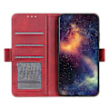 Miniatyrbild 3 av 5: För iPhone 15 Kohudstruktur Fullständigt Skydd Skal PU Läder Plånboksställ Mobiltelefonfodral Multicolor Style B