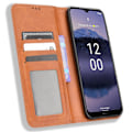 Miniatyrbillede 2 af 5: Til Nokia G11 Plus 4g Auto Lukkende Magnetisk Retro Pu Læder Wallet Case Stand Funktion Telefon Shell Cover Brown