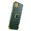 Miniatyrbild 2 av 5: För Samsung Galaxy A22 5g (eu-version) Crocodile Texture Pu-läderbelagd TPU- case Galvaniseringsring Kickstand Cover Green