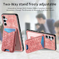 Miniatyrbillede 4 af 5: Til Samsung Galaxy A35 5G Etui med Præget Mønster, Kortholder, Støttefod, Læder Bagside Multicolor Style A