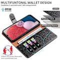 Miniatyrbild 5 av 5: För Samsung Galaxy A26 5G Fodral Magnetiskt RFID-blockerande Läder Plånboksfodral - Svart Multicolor Pink