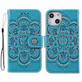 Miniatyrbild 1 av 5: Präglad Mandala Blomma PU Läder Telefonställ Skydd Plånboksfodral med Rem för iPhone 13 6.1 tum Multicolor Style G