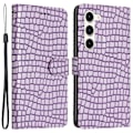 Pikkukuva 1 / 5: Samsung Galaxy S23+ -puhelimelle krokotiilinnahkajäljitelmä PU-nahkainen jalustakotelo lompakolla ja rannehihnalla Multicolor Style B