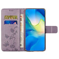 Pikkukuva 3 / 5: Samsung Galaxy S23 FE PU-nahkakukkaro puhelinkotelo perhos- ja kukkaprintillä, jalustalla Multicolor Style D