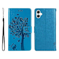 Miniatyrbillede 1 af 5: KT Imprinting Flower Series-3 til Samsung Galaxy A06 Etui Katte Træ Mønster Flip Læder Telefon Cover Multicolor Style D