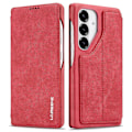 Pikkukuva 1 / 5: LC.IMEEKE Samsung Galaxy S25+ -kotelo korttipidikkeellä, jalustalla ja nahkakannella Multicolor Red