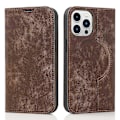 Miniatyrbillede 1 af 5: Magnetisk PU læder etui med kortholder og RFID-blokering til iPhone 15 Pro Multicolor Light Brown