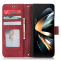 Miniatyrbillede 3 af 5: Til Samsung Galaxy Z Fold5 5g Pu Læder+pc Wallet Telefon Cover Stativ Hud-berørings Beskyttelses Cover Red