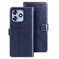 Miniatyrbillede 1 af 5: IDEWEI Folio Flip Læder Wallet Case med Crazy Horse Tekstur til ZTE Blade V50 Design 4G Multicolor Dark Blue