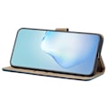 Miniatyrbillede 3 af 5: Til Iphone 15 Skin-touch Linjer Præget Telefon Cover Retro Wallet Pu Læder Cover Med Støttefod Blue