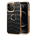 Miniatyrbild 1 av 5: Crocodile Texture Case För Iphone 12 Pro Max Pc+tpu Galvaniserad cover Black