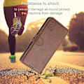 Miniatyrbillede 5 af 5: Til Samsung Galaxy S25 Edge Etui Glad Kat Mønster Præget Læder Wallet Telefon Cover Multicolor Brown