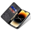Pikkukuva 2 / 5: iPhone 16 Plus -kotelo, farkkukangaskuvio, naarmuuntumaton nahkainen jalustallinen puhelinkotelo