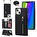 Pikkukuva 1 / 5: RFID-suojattu lompakkokotelo iPhone 15:lle TPU+PU-jalustalla ja olkahihnalla Multicolor Style B