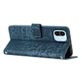 Miniatyrbild 3 av 5: För Xiaomi Redmi A1 4g / A2 4g Skin-touch läder phone case linjer med tryckt stativ Cover Sapphire