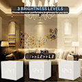 Miniatyrbild 4 av 5: Digital väckarklocka Vit, Micar Wood Led Light Mini Modern Cube Skrivbordsväckarklocka Visar Tid Datum Temperatur För Barn, Sovrum, Hem, Sovsal, T