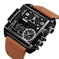 Miniatyrbillede 4 af 5: Skmei 3-tids Multi Funktions Digital Ur Relojes Sport Skmei 3atm Vandtæt Silver- brown