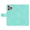 Miniatyrbild 4 av 5: Blommig Läderplånboksfodral med handledsrem för iPhone 15 Pro Multicolor Style E