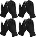 4 par dam vinter touch screen handskar varma fleecefodrade stickade handskar