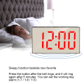 Miniatyrbild 3 av 5: Led Mirror Väckarklocka Digital Snooze Bordsklocka Väckning Ljus Tid Temperatur Display Klocka Röd Black  red