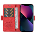 Miniatyrbillede 2 af 5: YIKATU YK-005 Pung Etui til iPhone 14 Stativ PU Læder Hud-berørings Magnetisk Beskyttende Telefon Cover Multicolor Style H