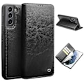 Miniatyrbild 1 av 5: QIALINO Plånboksdesign Folio Flip Äkta Läder Telefonskal för Samsung Galaxy S21 Plus 5G