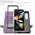Miniatyrbild 3 av 5: För Samsung Galaxy Z Fold3 5g Pu Läder Phone case Korthållare Cover Purple