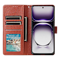 Miniatyrbillede 2 af 5: Til Oppo Reno12 Pro 5G (Global) Etui Wallet Stand View PU Læder Telefon Cover Multicolor Style C