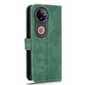 Pikkukuva 5 / 5: vivo V50 5G Nahkakotelo Ihoa Miellyttävä Pudotussuoja Lompakko Flip-puhelinkotelo Multicolor Green