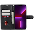 Miniatyrbillede 2 af 5: Kalvetekstur PU læder telefoncover med pung og stativ til iPhone 13 Pro Max Multicolor Style B