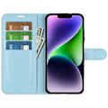 Pikkukuva 2 / 5: Puhelinlaukku jalustalla iPhone 15 Plus -puhelimelle, PU-nahkainen lompakkokotelo Multicolor Style E