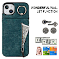Pikkukuva 4 / 5: Takakuori iPhone 15 Plus -puhelimelle, RFID-suojattu lompakkokotelo Retro PU+TPU-jalustakansi Multicolor Style C