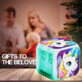 Miniatyrbillede 3 af 5: Unicorn Digital Vækkeure til Piger, Glødende Nat LED LCD Cube med Lys Børn Vågner Op Sengelampe Fødselsdagsgaver til (c